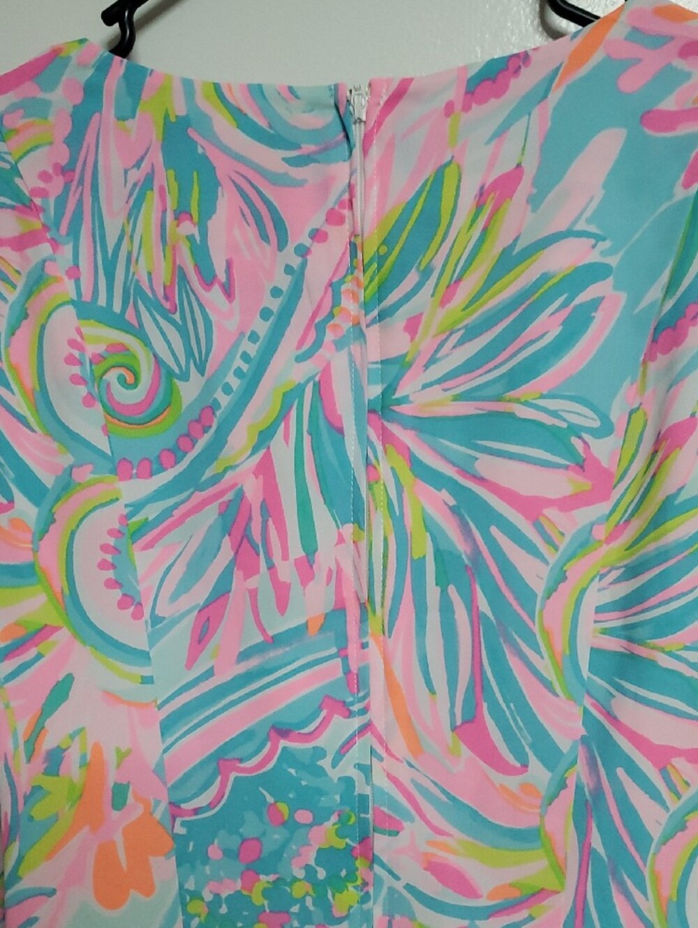 Lilly Pulitzer Pink, Blue & Green Pastel Swirl Ruffle Tie-Waist Dress - Picture 5 of 11